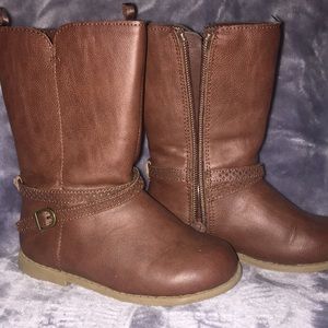 Girls toddler boots brown size 8